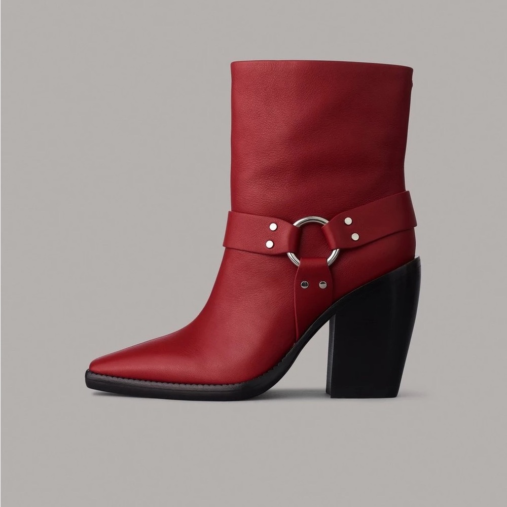 Rag & Bone Rio Western Leather Boots Red Women’s Size 7.5 / 38